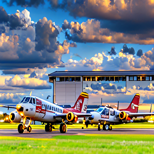 054_A pair of planes parked in a small rural airfield..png